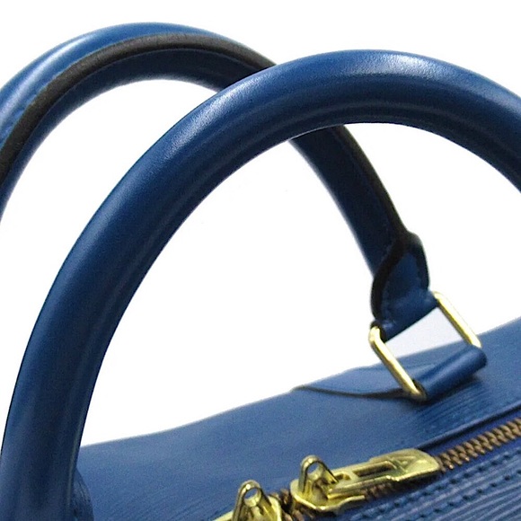LOUIS VUITTON Blue Epi Leather Keepall 60 Boston Travel Duffel Bag SP0915 - Picture 9 of 15